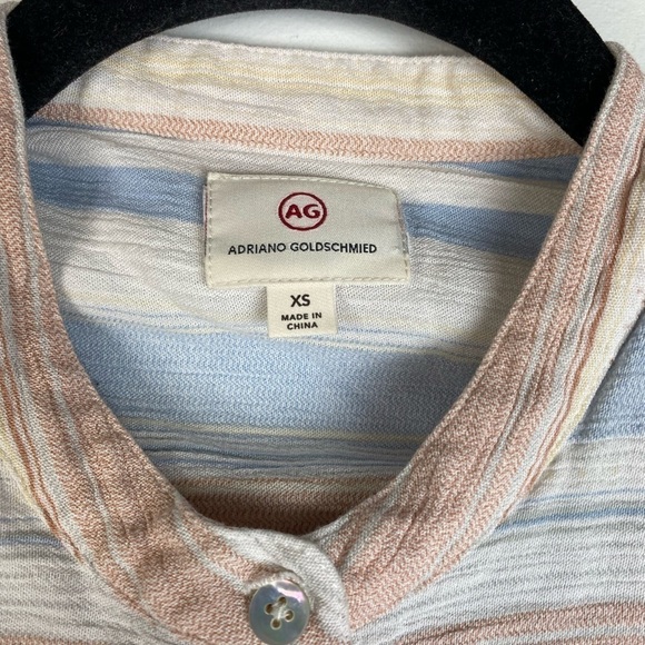 AG Adriano Goldschmied Jess Long Sleeve Striped Peasant Top Shirt XS - Picture 4 of 6